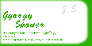 gyorgy sponer business card